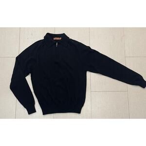 Per me Uomo Half Zip Cashmere black sweater